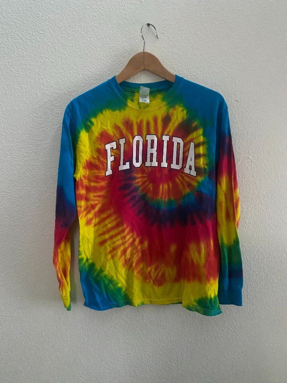 Florida Colortone FL Tie-Dye Multi-Color Long Sleeve Shirt Adult Unisex Medium